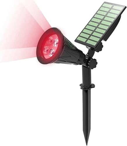 xiao 4 LED spot solaire 2 en 1 imperméable à l'eau lampe de sécurité arbre extérieur, Cour, Cour lumière solaire (Rouge)