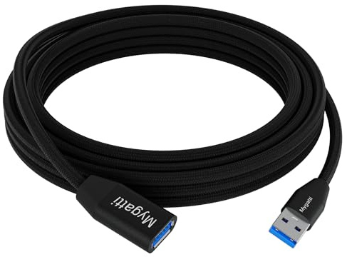 Mygatti Câble d'extension USB 3.0 5 mètre,cordon d'extension de type A mâle à femelle,nylon tressé,transfert de données 5 Gbit/s,compatible avec webcam,appareil photo,clé USB,disque dur etc.