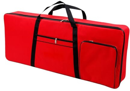 Baoblaze Keyboardtasche mit 61 Tasten, Tragetasche für Klavier, tragbar, mit Griffen, Schutzhülle, stoßfest, Klaviertasche, Piano-Gigbag für Konzerte, Rot