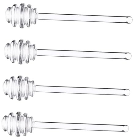 Amosfun 4 Piezas Palillo para Remover Miel De Vidrio Palitos De Miel para y Jarabe De Café