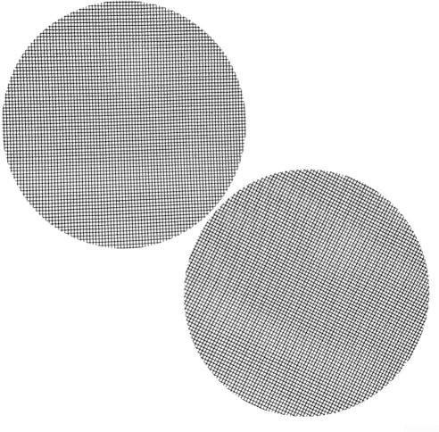 Lot de 2 grilles rondes en maille de fibre de verre de 40,6 cm - Réutilisables - Grilles de cuisson en acier inoxydable - Pour barbecue, extérieur, jardin, camping
