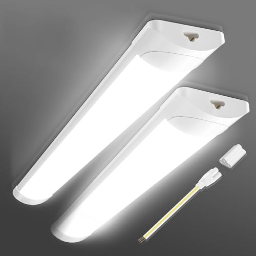 Sararoom LED Batten Lights 6FT 180cm(90+90cm) Linkable Daylight Tube Light - 60W 6000LM Wall Light Shed Loft Light,IP45 Ceiling Light Strip for Garage Lighting,Office,Bedroom,Kitchen,Workshops,Outdoor