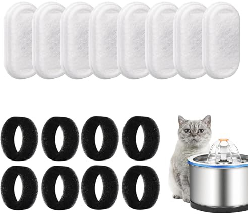 Vattenfontän filter för husdjur - byte av vattenfontänfilter för katt, katt vattenfontän ersättningsfiltersats | Drinkers Filter och svampar