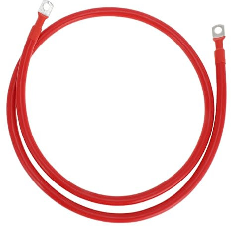 VekAuto 1 Pc Battery Inverter Cable 2 AWG Gauge 4.5FT 5/16 Lug Battery Cable Universal for Car Vehicle Boat RV Solar Tinned Copper Red