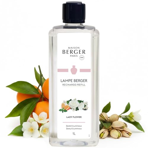 MAISON BERGER Lampe Berger Nachfüllung Lady Flower, 1 L | Nachfüllung Lady Flower 1 L für Lampe Berger Katalyse-Duftlampe, ca. 160 h Duft, hilft Gerüche zu neutralisieren