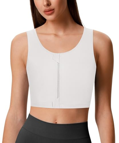 GCTBL Bröstbindare Transgeder FTM Binder Andningsbar Halv Trans Zip Binder (W, S)