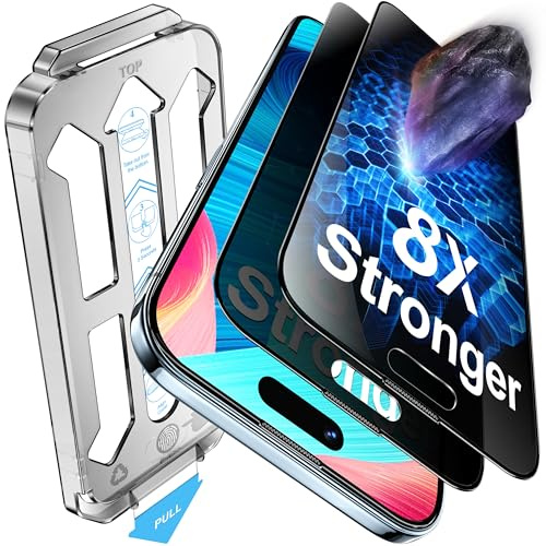 Tentoki Protector Pantalla Privacidad Para iPhone Air | 25°Antiespía, Refuerzo Secundario, 2 Piezas Cristal Templado de 8 veces más Fuerte, Dureza 9H, Sin Burbujas, 6,5 Pulgadas