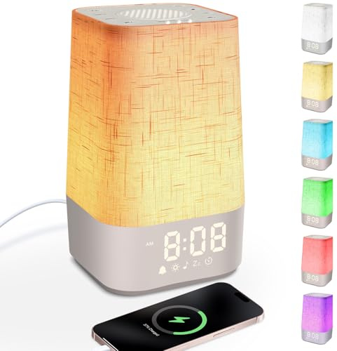 MILFECH Tageslichtwecker mit 30 Naturgeräuschen, Lichtwecker Sonnenaufgang Wecker Digital Wake Up Light mit Ladefunktion Lichtwecker Einschlafshilfe und RGB, Dimmbares Nachtlicht, Timer