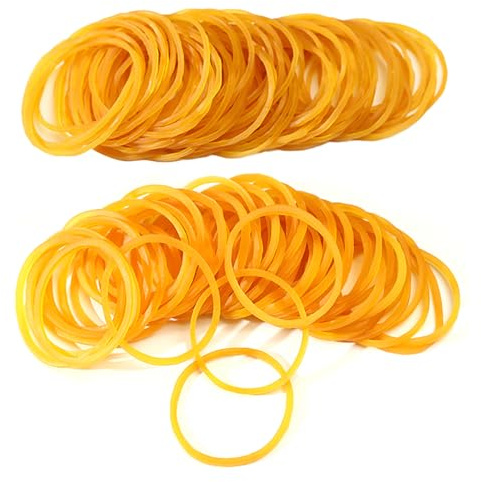 160 Pcs Elastic Bands, Natural Rubber Elastic Bands, High Elasticity Sturdy Stretchable Small ElasticBands for Hair,Bills,Pens,Paper,Office Home School Supplies,DIY Craft (Yellow,38mm)