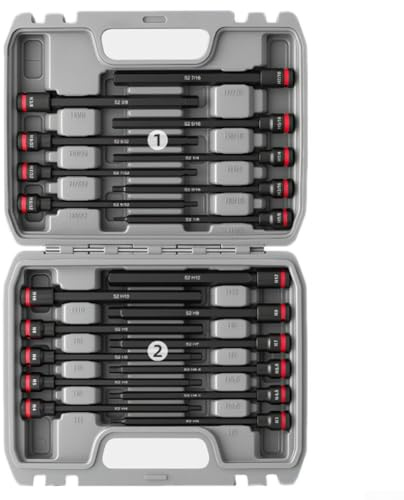 Erweiterter Sechskant-Bit-Steckschlüsselsatz, 3/8-Zoll-Antrieb, 150 mm langer Schaft, Steckschlüssel-Schraubendreher mit metrischen und Zoll-Größen, Chrom-Vanadium-Stahl, für schwer zugängliche