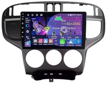 9-tums 15-tums dubbel-DIN Android-bilradio för Hyundai Matrix 2001-2010, med Apple CarPlay, GPS-navigering, Bluetooth, rattreglage och AHD-backkamera