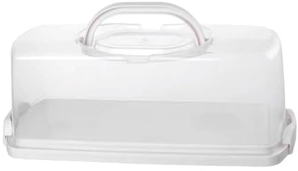 F Fityle Rectangular Bread Box Food Storage,Multifunction Bread Keeper Loaf Cake Storage Container for Picnic Graduation DIY Baking, white
