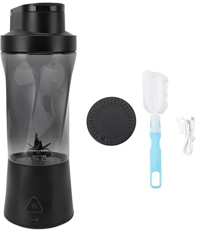 Cuifati Mélangeur Portable, Rechargeable par USB 6000 MAh 12 V 350 W 20 000 Tr/min Mélangeur Haute Vitesse avec Tasse Amovible de 700 Ml pour Smoothies, Shakes, Boissons Protéinées