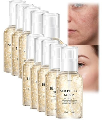 Djup kollage silke peptidlyftserum, utjämnande och fuktgivande ansiktskräm, intensiv fuktgivande och uppstramande ansiktssessens, lätt daglig hudvårdssens (10 stycken)
