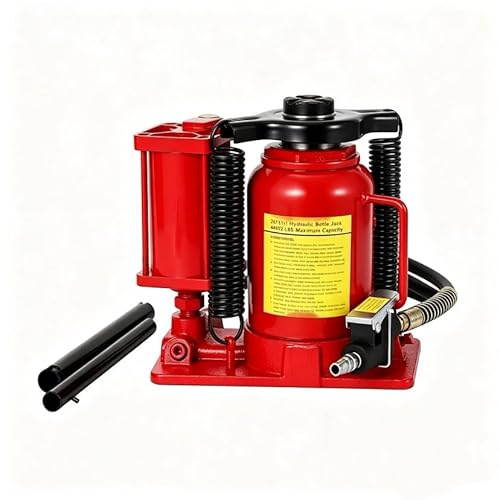 20T Hydraulischer & Pneumatischer Stempelwagenheber, Hubhöhe 260-510 mm, Kompakter Stahl-Flaschenwagenheber, Pneumatisch & Manuell Bedienbar für Werkstatt & Autowerkstatt