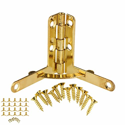 Jectse Charnière à Ressort en or, Support à 90 Degrés, Petites Charnières de Boîte pour Bijoux, Caisse de Vin, Boîte de Montre, Couvercle en Bois, Charnière de Boîtier 20 Pièces (GOLD)