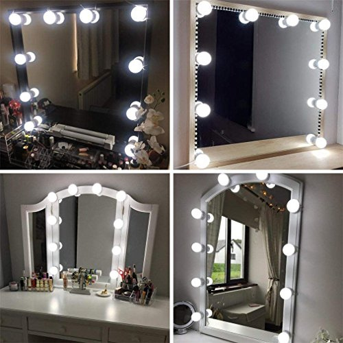 Foeska Led Spiegelleuchte, Hollywood Stil 10 Dimmbar Schminklicht 6000K Make Up Licht, Schminktisch Leuchte, Schminkleuchte, Spiegellampe für Kosmetikspiegel, Schminktisch/Badzimmer
