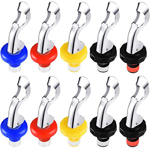 10 Pieces Silicone Wine Stoppers Expanding Manual beverage Bottle Plug Reusable Leakproof Wine Bottle Airtight Seal Cork