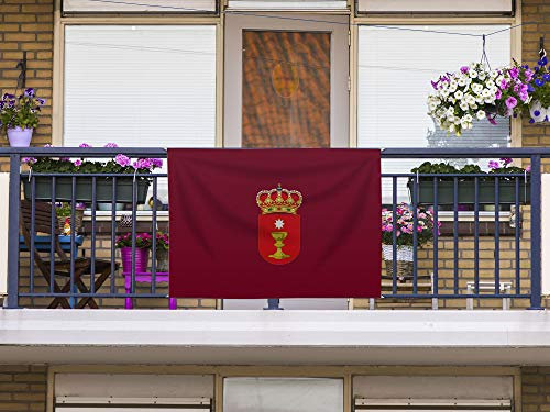 Oedim Bandera de Cuenca Sin Palo | 150x85cm | Reforzada y con Pespuntes | Bandera con 4 Lazos y Resistente al Agua