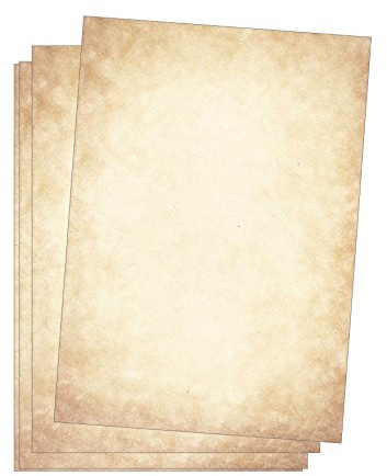 Edition Seidel Premium brevpapper, vintage, gammalt papper, 25 ark DIN A4 120 g/kvm motivbrevpapper, medeltida pysselpapper, certifikat, certifikat, liknande pergamentpapper