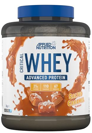 Applied Nutrition Critical Whey Protein Powder – 24g Protein per Serving, High Protein Powder, Protein Shake with BCAAs & Glutamine – Muscle Growth & Recovery (2Kg - 61 Servings) (Salted Caramel)