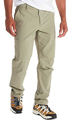 Marmot Scree Pant, Vandringsbyxor i softshell, friluftsbyxor som andas, vattenavvisande byxor, Män, Vetiver, 38