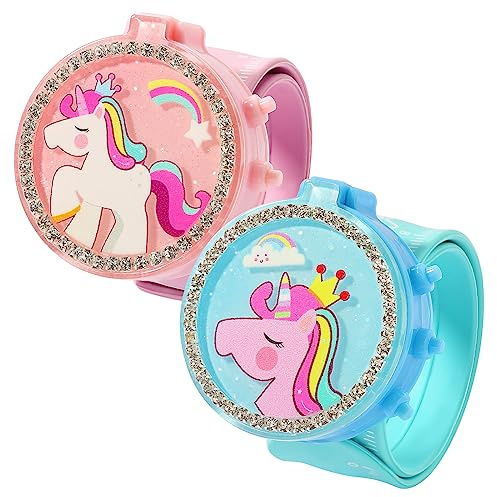 PinkSheep Kids Watches for Girls, Little Girls Digital Watch,2PCS Unicorn Watches Ages 3-6, Outdoor Kids Sport Watches with Cartoon Silicone Slap, Gift for Birthday, Christmas, Easter (Unicorn)