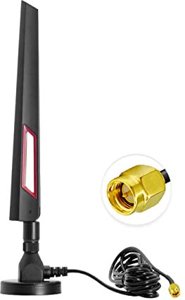 POBADY 4G Antenna SMA Male Connector Omni-Directional 4G Full-Band External Router Folding Glue Stick Antenna 12 dBi High Gain with Magnetic Base 3M RG174 Cable