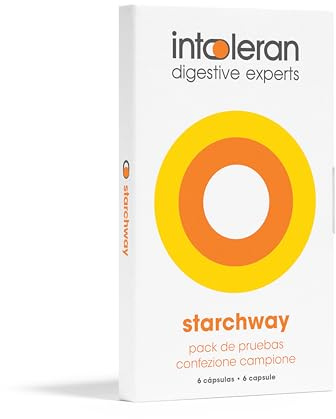 Intoleran Starchway Enzimas Digestivas pack de pruebas - 6 cápsulas | Suplemento nutricional con Enzimas Invertasa y Gluco-Amilasa | Almidón y Sacarosa | Acción directa | Vegano | Bajo en FODMAP