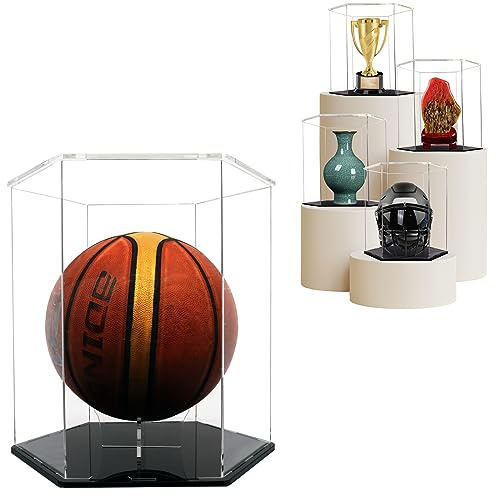 Vetrina per pallacanestro, vetrina antipolvere, dado, organizer per action figure giocattolo, calcio, pallavolo, da collezione, adatta per pallacanestro, calcio, pallavolo, oggetti da collezione
