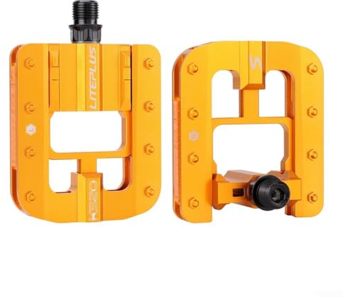 Fahrradpedale Klapppedale, 1 Paar Faltbare Fahrrad Aluminiumlegierung Pedale mit Reflektoren Stollen Ersatz, 14mm Universalgewinde, 20mm Dicke, für MTB Rennrad, für Radfahren