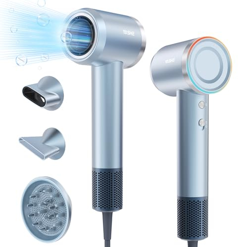 YASHE Ionen Haartrockner, 110.000 U/min Hochgeschwindigkeits-Bürstenloser Motor, Leises Schnelles Trocknen 22m/s, 1600W Föhn mit Diffusor, für Salon Zuhause Reisen