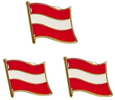 3 Broche de bandera de países, pines de bandera de países, insignia a granel, aleación de metal, recuerdo, bandera de países, pines de solapa para sombrero, ropa, mochila, insignia (Austria)