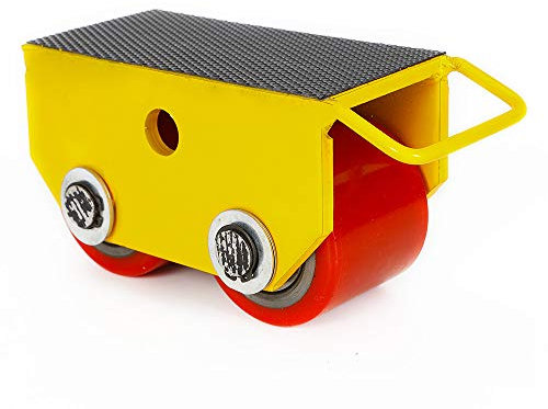 Hochwertige Panzerrollen Schwerlast 2.5T Transportrollen aus Stahl, Schwerlastrollen Maschinen Roller - Transportfahrwerk 2 Roller für Maschine Transporthilfe (Gelb)