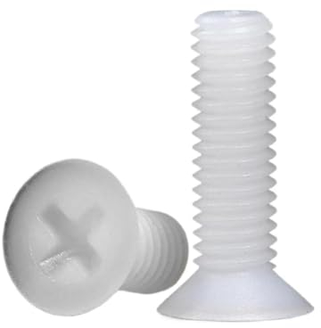 Kreuzschlitz-Flachkopfschrauben, M2, M2,5, M3, M4, M5, M6, M8, schwarz/weiß, Nylon-Senkkopfschrauben, 20 Stück, Weiß, M5x20 (20 Stück)