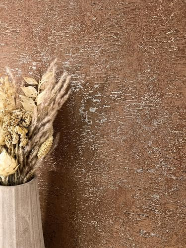 NEWROOM Papier peint Bronze Couleur Unie Intissé - Moderne Cuivre Métallique Structure Brillance Couleur Unie