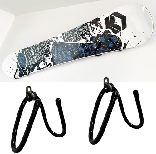 Pmsanzay Confezione da 2 supporti universali da parete per sci e snowboard, appendiabiti orizzontali, porta sci, organizer attrezzatura snowboard, espositore stanza, garage
