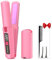 Fer à Lisser Sans Fil, Lisseur Boucleur Cheveux 2 en 1, Portable Mini Lisseur avec USB Rechargeable, Température Réglable 160℃-220℃, Chauffage Rapide, Batterie 4500 mAh, Mini Lisseur de Voyage (Rose)