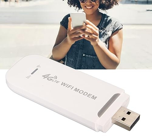 Router WLAN 4G, USB WLAN Hotspot portatile WiFi con scheda SIM per surf stick supporta 10 connessioni di dispositivi 150 Mbps LTE Surfstick USB (bianco)