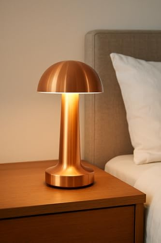 Lampara Mesita Noche Táctil LED Portátil Sin Cable Para Mesa Dormitorio Restaurante Oficina USB Recargable Luz Inalámbrica Regulable 3 Tonos Blanca Diseño Elegante Lamparita Mesilla Sobremesa
