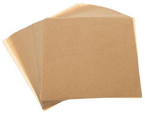 GRIRIW Lot de 200 Feuilles de Papier Parchemin Marron Double Face en Papier de Cuisson Siliconé Antiadhésif Absorbant L'huile pour Pâtisserie et Cuisson