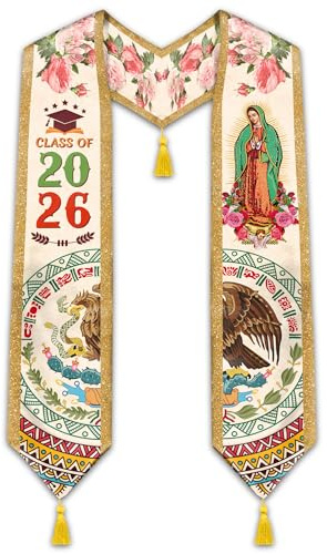 Labfen Mexican Graduation Sash, Hispanic Mexican American Graduation Stole Class of 2026