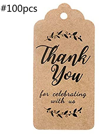 100 Stück/Set Geschenketiketten mit Schnur für Geburtstag, Weihnachten, Hochzeit, Party