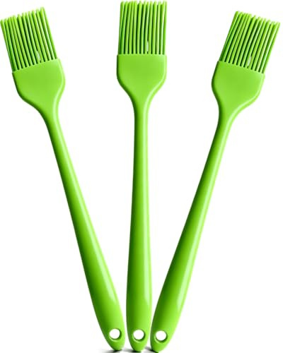 Green Silicone Pastry Basting Brush - Food Grade BPA Free, Heat Resistant Up to 660°F/315°C, Dishwasher Safe Cooking Brush for Baking, BBQ, Grilling, Sauce,Butter,Cake & Bread