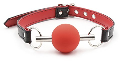 Bola Gag BDSM boca mordida gag bola esclavitud restricciones para principiante adulto juguete sexual jugar (Red)