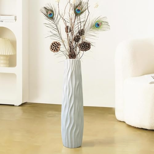 Jarrón de Pie Alto | 58 Cm Jarrones Decorativos para Flores,Decoración Central Moderna Grande para Bodas, Sala de Estar, Cocina, Lugar de Trabajo, Hogar, Casa de Campo, Dormitorio
