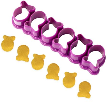 Bonbela Goldfish Cookie Cutter Fish Shaped Cutter Mini Plastic Reusable for Baking Cookies Cakes Fruits Clay with Easy Grip Thick Base for Holidays Parties School Events (Violet)