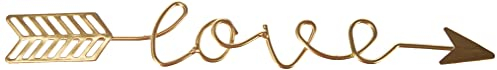 Rayher Flecha decorativa Love dorada, 24x3,2x0,2 cm, mensaje de amor, decoración romántica, 46199616