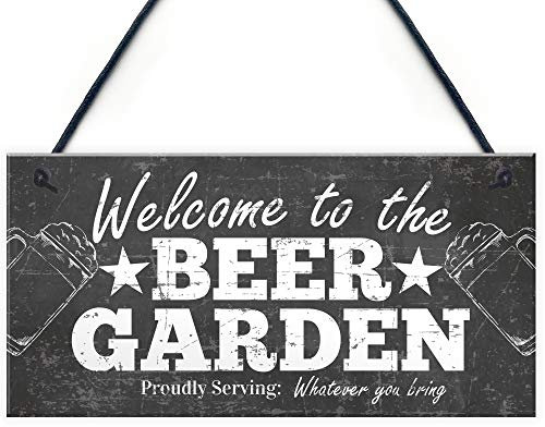 Red Ocean Welcome Sign Beer Garden Signs Hanging Wall Pub Garden Plaques Alcohol Friendship Gifts