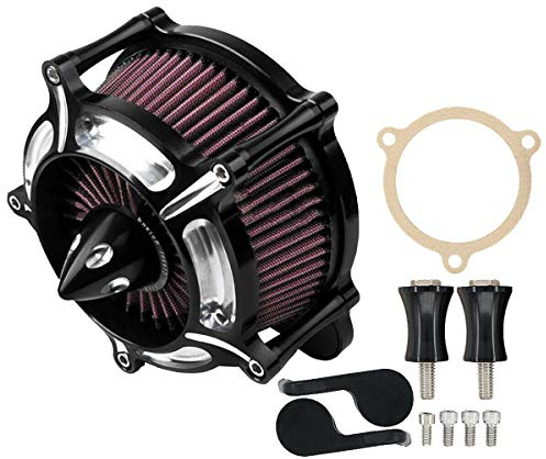 MOTOKU Air Cleaner Intake Turbine Filter For Street Glide, Road King, Electra Glide, Dyna FXDLS, Softail,Touring,Trike FLSTSE FXSBSE 2008-2018